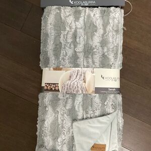 UGG Koolaburra Serah Faux Fur Throw Blanket - Light Gray